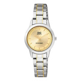 Reloj Q&q Q947j400y Para Mujer Bicolor + Estuche De La Marca