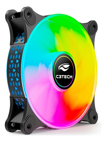 Cooler Fan Ventoinha Led Multicor 120mm Pc Gamer Preto