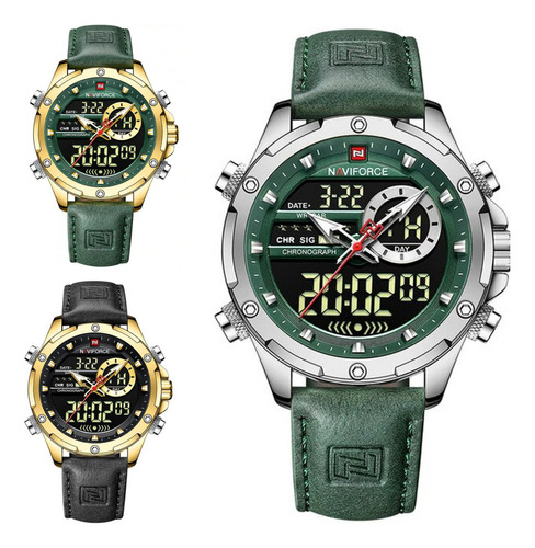 Reloj Naviforce Original Nf 9208 Casual Cuero + Estuche