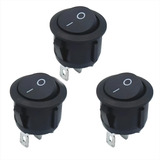 3 X Mini Switch Kcd1 Rocker On/off 21mm, 3 Pin, 250v, 6a