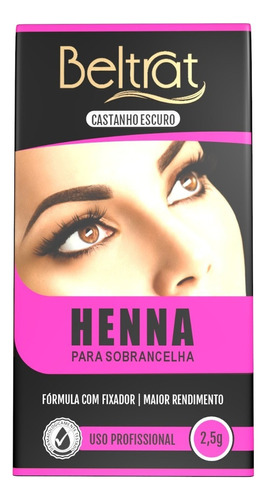  Kit Henna Para Sobrancelha Beltrat 2,5g ! Tom Castanho Escuro