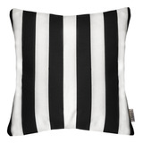 Cojín Decorativo Diseño Rayas Blanca Negro Con Relleno 45x45