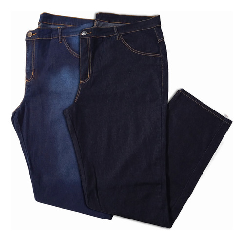 Kit C/ 2 Calças Jeans Masculina Extra Grande Tradicional