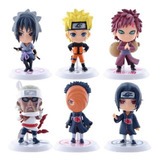 Kit Naruto Com 6 Personagens Bonecos Em Miniatura