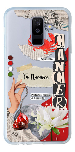 Funda Para Galaxy Mujer Signo Zodiaco Cáncer Con Tu Nombre