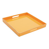 Bandeja Quadrada 35 Cm Decorativa Laranja Para Quarto Lavabo