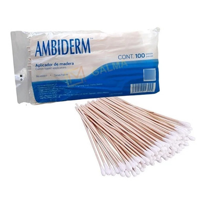 Aplicador De Madera Hisopo Con Algodón Ambiderm | MercadoLibre