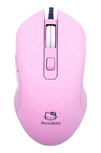 Mouse Gamer Rosado Diseño Hello Kitty Luces Led 6 Botones