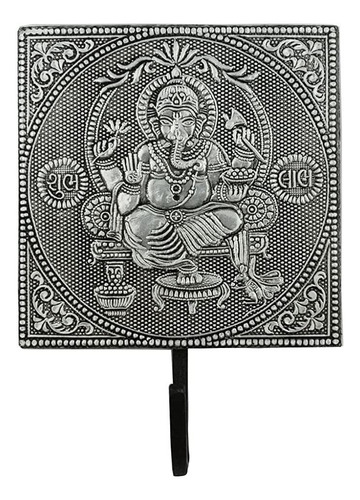 Ganchos De Pared Plateados | Ganesha Sentada | Elefante | G.