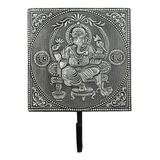 Ganchos De Pared Plateados | Ganesha Sentada | Elefante | G.