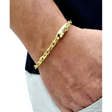 Pulseira Masculina 6,5mm 17gr Fecho Gaveta Banhada A Ouro18k Comprimento 21 Cm Cor - Diâmetro 65 Cm