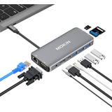 Hub Multipuerto Usb C Hdmi Vga Audio Cargador Micro Sd Macbo