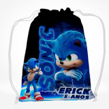 10 Mochilas Bolsa Personalizada Tecido Sonic Filme