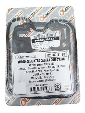 Junta Cabeza Cilindro Hero Hunk 150 Vc150r Invicta Xr150l Jm