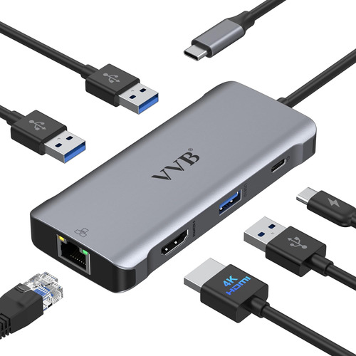 Concentrador Usb C, Adaptador Usb C Para Macbook Pro Air Ada