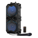 Parlante Bluetooth Portatil Karaoke Bafle Microfono Bowmann Color Negro