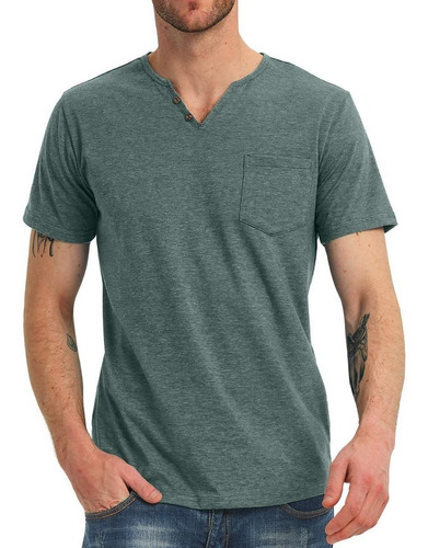 Playera Casual Moda Manga Corta Para Hombre Cuello V