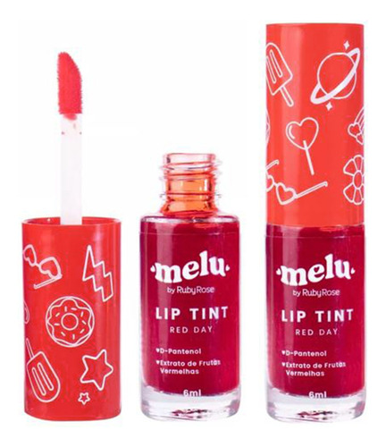 Lip Tint C/ Extrato De Frutas Vermelhas - Melu By Ruby Rose