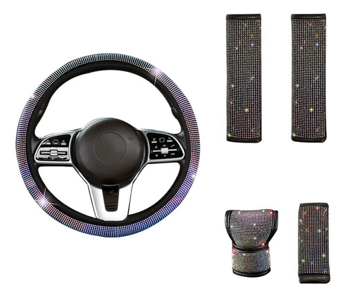 Funda Cubre Volante Diamontes Accesorios Auto Mujer 5 Kits 