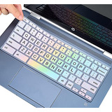 Funda Teclado Hp X360 14puLG Chromebook, Color Arcoíris