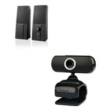 Kit Caixa De Som Para Computador E Webcam Multilaser