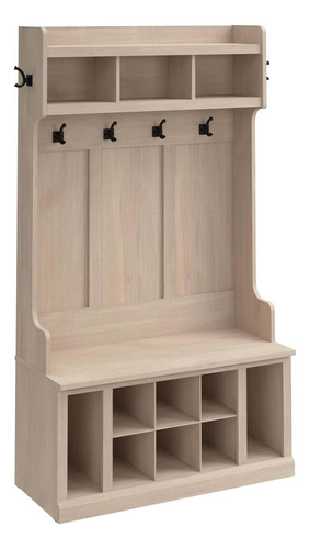 Perchero Organizador Bush Furniture De Arce Lavado Blanco