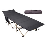 Catre Cama Campaña Camping Plegable Portátil Sencilla Ligera Color Gris Oscuro