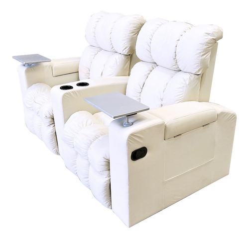 Sillon Reclinable Doble Reposet Para Sala De Cine Mobydec