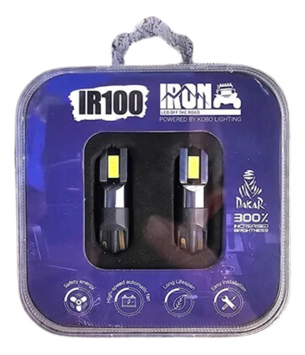 Kit Lamparas Led T10 Iron Ir100 Super Canbus Blanco X Par