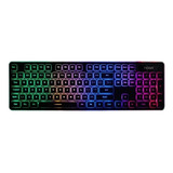 Teclado Gamer Noganet Nkb-560 Qwerty Español España Color Negro Con Luz Rgb