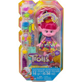 Mattel Trolls Muñeca Poppy Peinado Mágico Con Accesorios