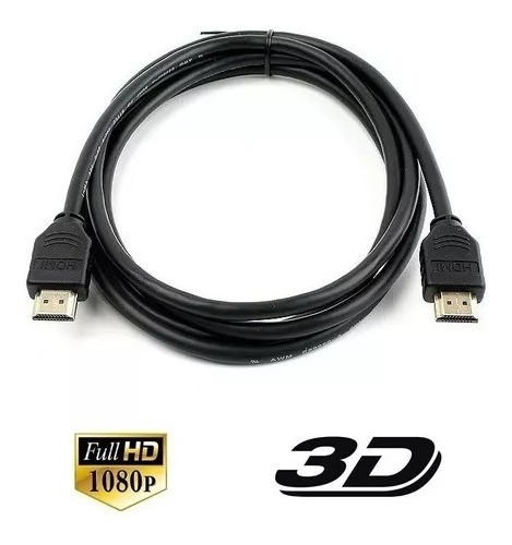 Cable Hdmi Negro Encauchetado 1,5 Metros Version 1.4 1080p