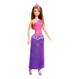 Barbie Princesa Cabello Marron Vestido Violeta Vincha Dmm06