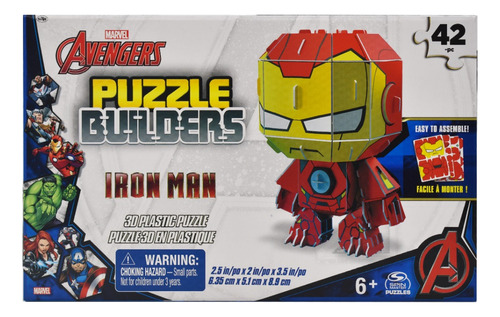 Marvel Avengers Iron Man Puzzle Builders 3d 42pz Spin Master