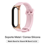 Correa De Silicona Caja Metal Para Xiaomi Mi Band 3/4/5/6 Gp