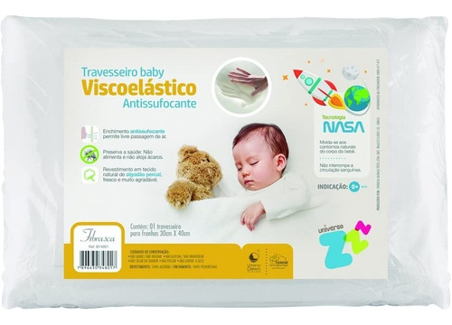 Travesseiro Para Bebê Antissufocante Nasa Infantil Fibrasca