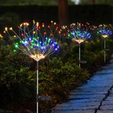 Pack X2 Luces Micro Led Fuego Artificial Solares Navidad