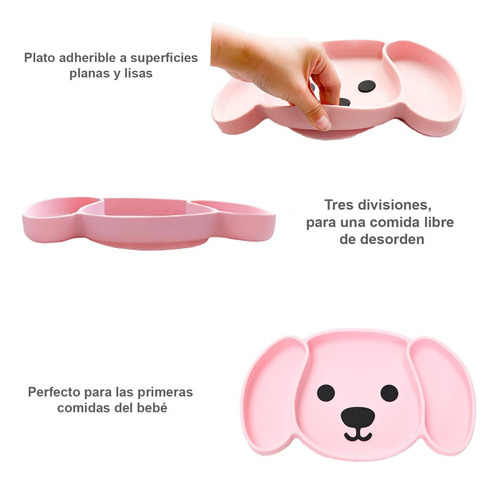 Plato En Silicona Libre De Bpa Para Niños, Vajilla Para Bebé