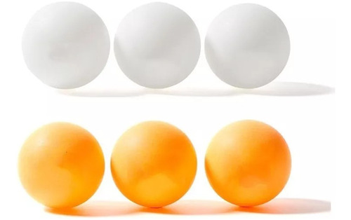 Set De 12 Pelotas De Ping Pong, 6 Blanca Y 6 Naranja C/u