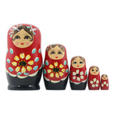 Russian Matryoshka Dolls 5 Pieces Red