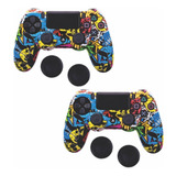 2funda Protectora Silicon+4 Regalos Gomitas Para Control Ps4