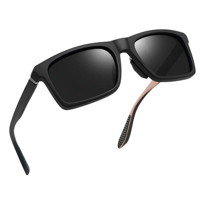 Lentes De Sol Polarizados Hombre Mujer Moda Uv400 Cuadrados Estilo Clásico Anti Luz Solar Unisex Diseño Negro Mate | Envío gratis