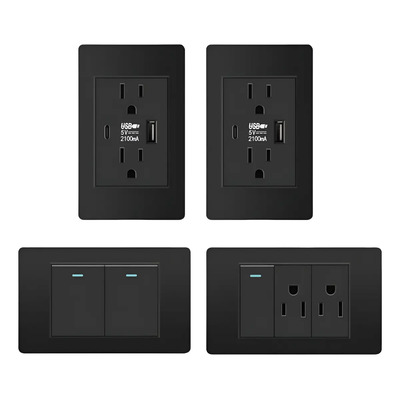 4pz Toma De Corriente Del Para Pared Usb Y Typec Y Apagador | MercadoLibre