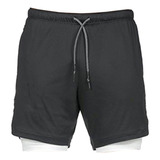 2 En 1 Hombres Fitness Shorts Running Twin Pantalones Co [u]