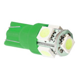 Lampara Led T10 W5w 5 Led Lampara Luz Posicion 12v Verde