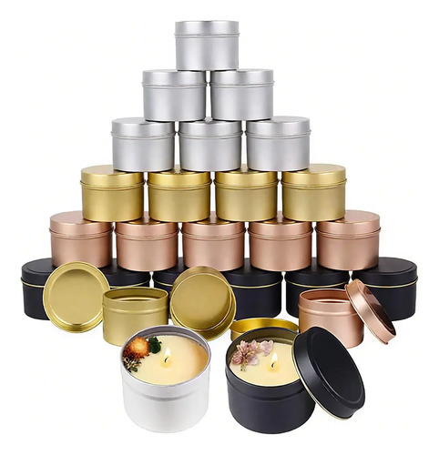 Latas Redondas De  Hierro Para Decoradas Velas 4oz 24 Piezas | MercadoLibre