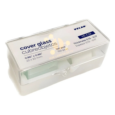 Cubreobjetos De Vidrio 22x22 Mm Caja Con 150 Piezas Velab