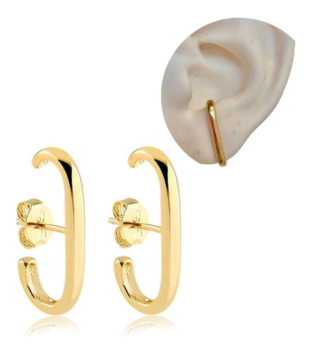 Brinco Piercing Ear Hook  Banhado A Ouro 18k Antialérgico
