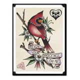 #1526 - Cuadro Decorativo Vintage Pájaro Tattoo Tatuaje Ave 