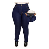 Calça Plus Size Feminina Jeans Cinta Modeladora Cintura Alta